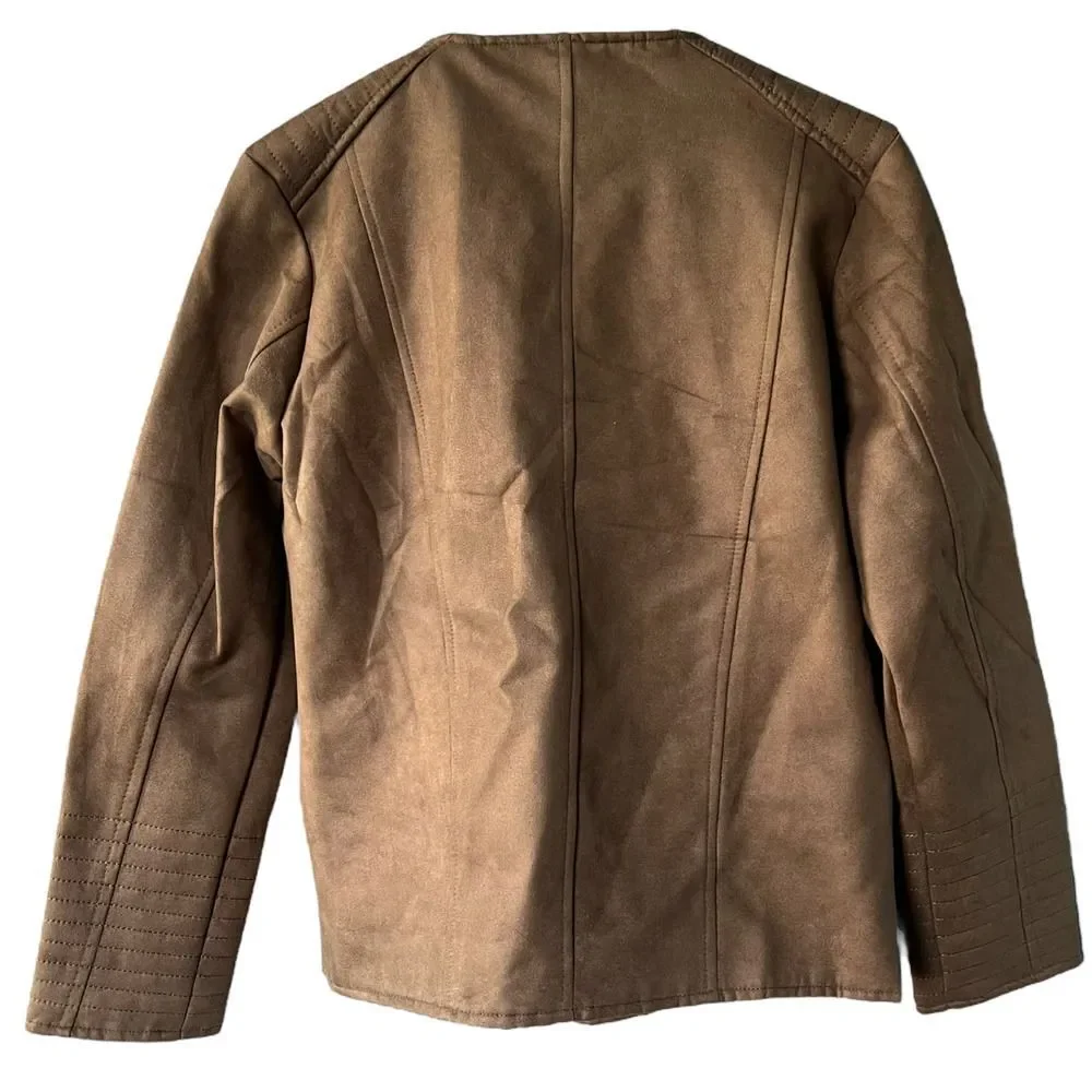 NWT VG World Collection Faux Suede Biker Jacket M - Picture 5 of 8